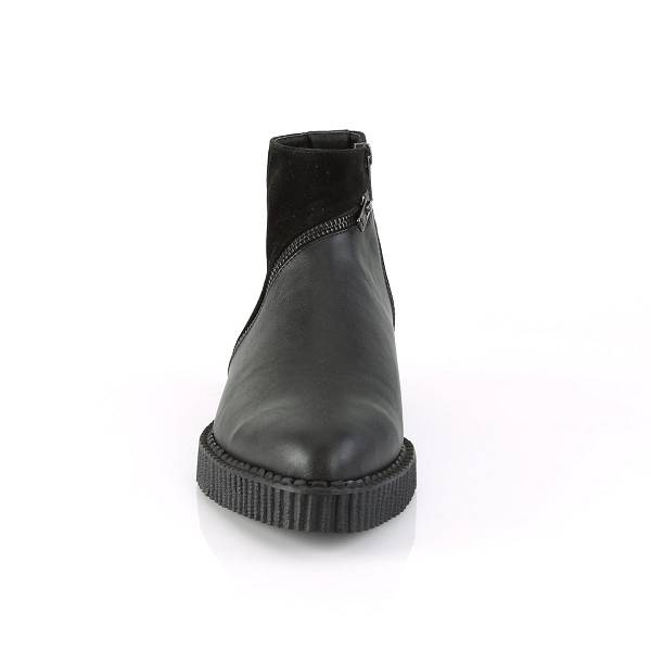 Demonia V-CREEPER-750 Black Vegan Leather/Microfiber Schuhe Herren D107-598 Gothic Creepers Schuhe Schwarz Deutschland SALE
